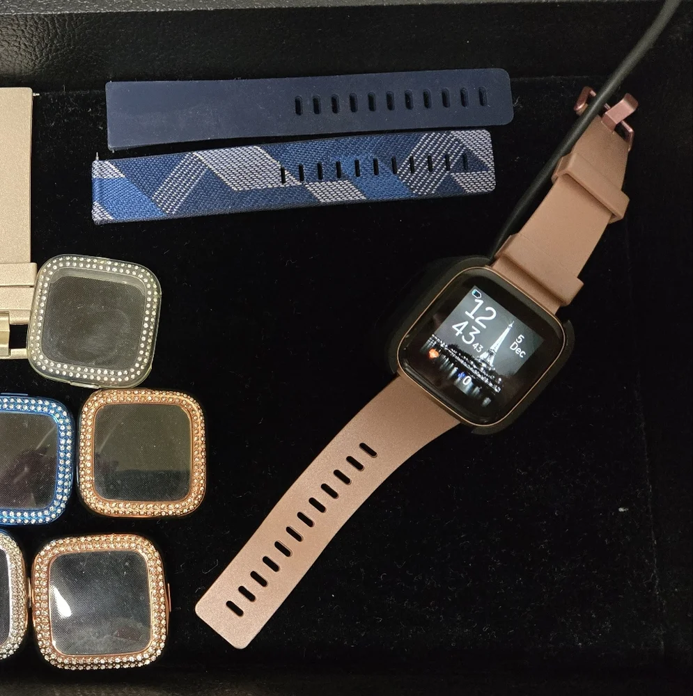 Fitbit Smartwatch Bands & Bling Screen Covers Bundle – Multiple Colors & Styles
